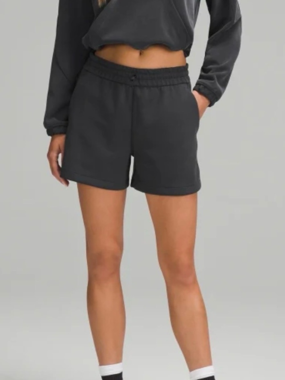 lululemon athletica Women's Charcoal Drawstring Athletic Shorts - Picture 1 of 2